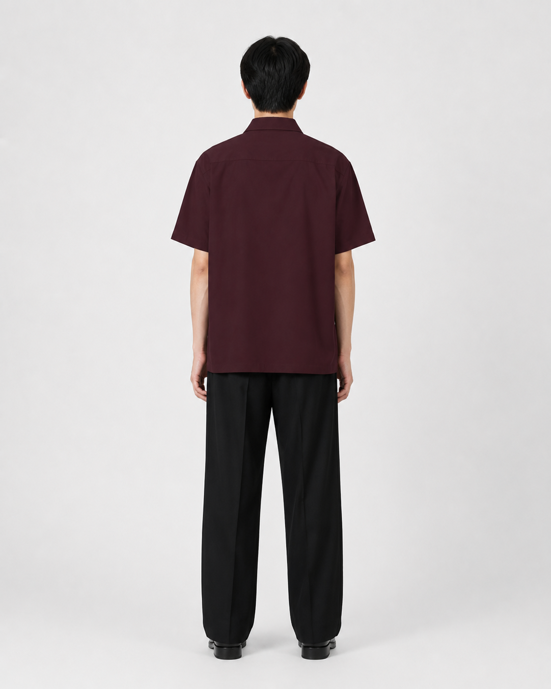 ORIYEN Wine Oversized Shirt (Burgundy)
